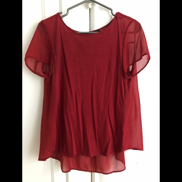 Massimo Dutti - Red See-Through Top - Size M - Picture 1 of 3